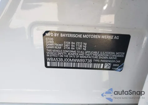 2021 BMW 540I from USA, damaged, VIN WBA53BJ00MWW89738